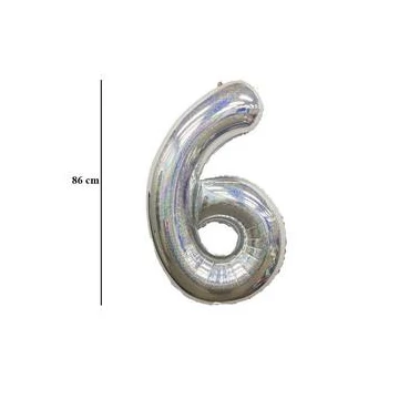 34 inch-es 6 Ezüst - Silver Számos Super Shape Fólia Lufi