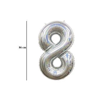 34 inch-es 8 Ezüst - Silver Számos Super Shape Fólia Lufi