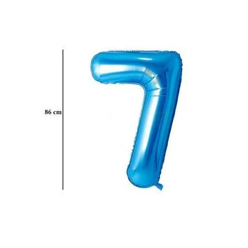 34 inch-es 7 Kék - Blue Számos Super Shape Fólia Lufi