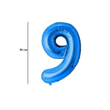 34 inch-es 9 Kék - Blue Számos Super Shape Fólia Lufi