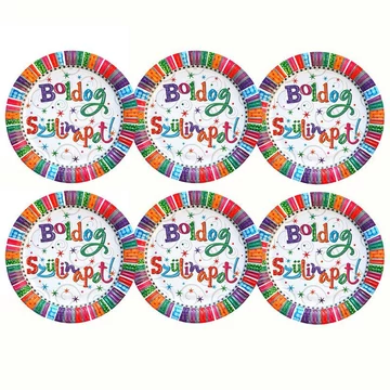 Boldog Szülinapot Radiant Parti Tányér, 23 cm-es, 6 db-os Boldog Szülinapot Radiant Parti Tányér, 23 cm-es, 6 db-os