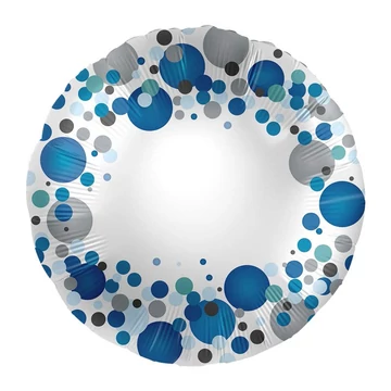 17 inch-es Kék Pasztell Konfettis Feliratozható Fólia Lufi