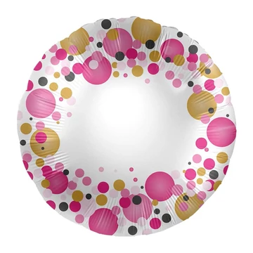 17 inch-es Rózsaszín Pasztell Konfettis Feliratozható Fólia Lufi
