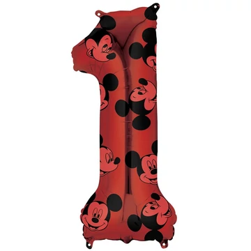 26 inch-es Mickey Egér - Mickey Mouse Mintás Number 1 Red Számos Fólia Lufi 26 inch-es Mickey Egér - Mickey Mouse Mintás Number 1 Red Számos Fólia Lufi