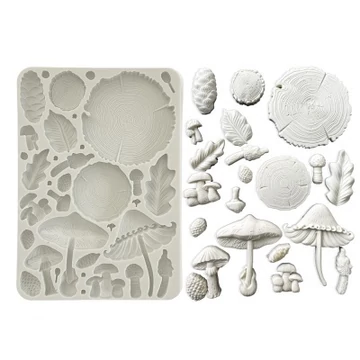Szilikon öntőforma A/5 - Wood and mushrooms