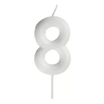 Számgyertya fehér, 8