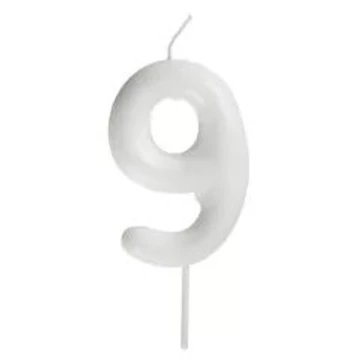 Számgyertya fehér, 9