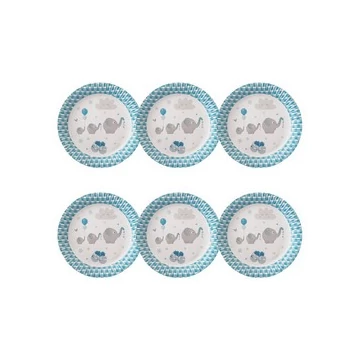 Kék Elefántos Parti Tányér, 23 cm, 6 db-os Kék Elefántos Parti Tányér, 23 cm, 6 db-os