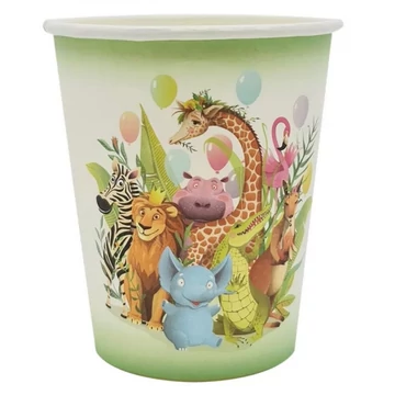 Papír parti pohár, 6db/csomag - Dzsungel