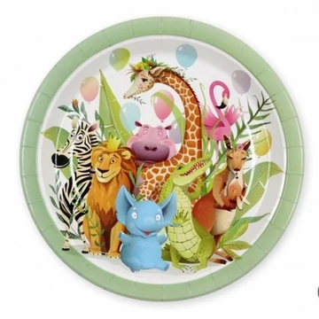 Papír parti tányér, 6db/csomag - Dzsungel