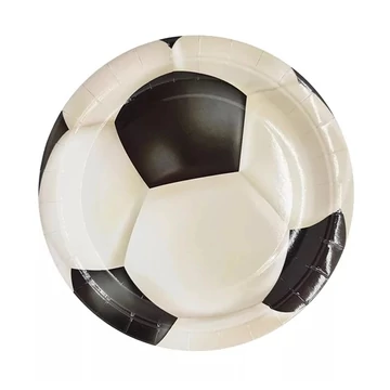 Papír parti tányér, 6db/csomag - Foci, fekete-fehér