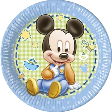 Baby Mickey Mouse parti tányér, 23cm, 8db/csomag