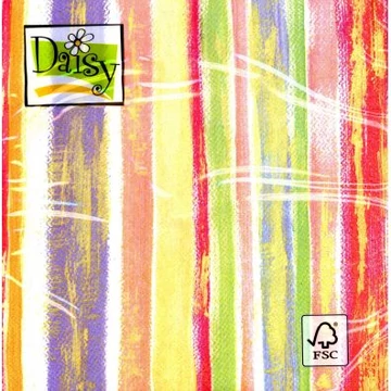 Színes csíkos parti szalvéta, 33x33cm