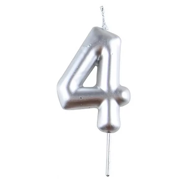 Számgyertya ezüst,  4