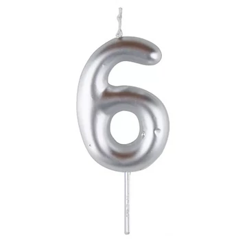 Számgyertya ezüst,  6
