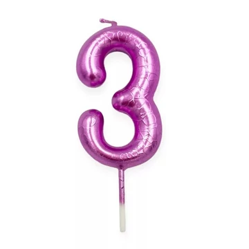 Számgyertya rózsaszín, 3