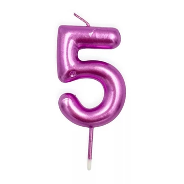 Számgyertya rózsaszín, 5