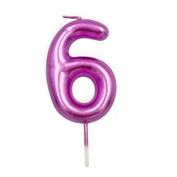 Számgyertya rózsaszín, 6