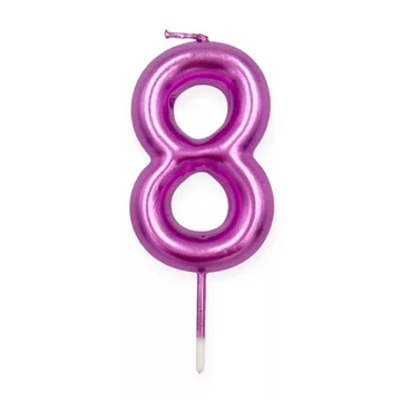 Számgyertya rózsaszín, 8