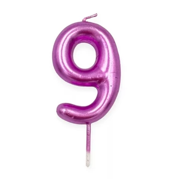 Számgyertya rózsaszín, 9