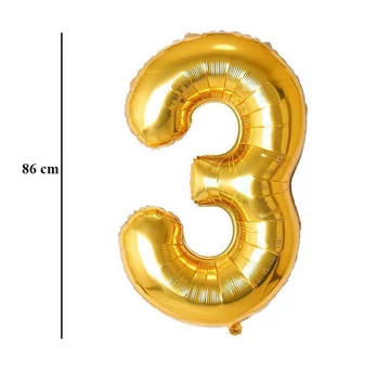 34 inch-es 3 Arany - Gold Számos Super Shape Fólia Lufi