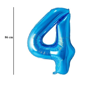 34 inch-es 4 Kék - Blue Számos Super Shape Fólia Lufi