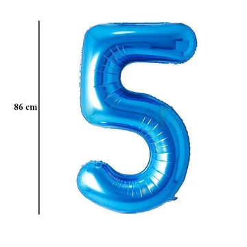 34 inch-es 5 Kék - Blue Számos Super Shape Fólia Lufi