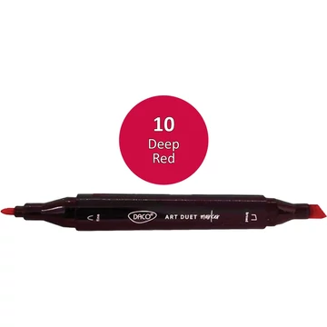 Alkoholos filctoll kétvégű, Daco "Art Duet" - 10 Deep Red