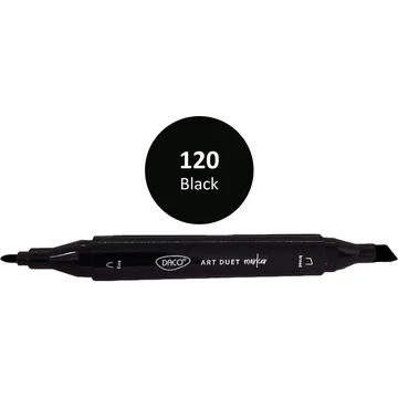 Alkoholos filctoll kétvégű, Daco "Art Duet" - 120 Black