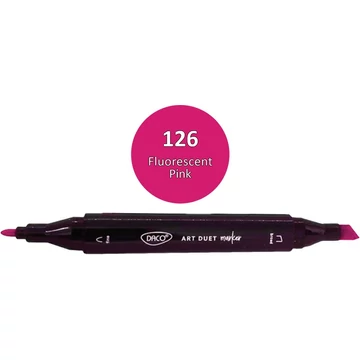 Alkoholos filctoll kétvégű, Daco "Art Duet" - 126 Fluo Pink