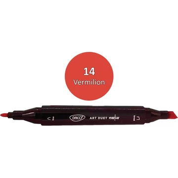 Alkoholos filctoll kétvégű, Daco "Art Duet" - 14 Vermilion