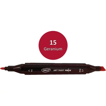 Alkoholos filctoll kétvégű, Daco "Art Duet" - 15 Geranium