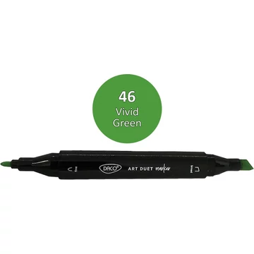 Alkoholos filctoll kétvégű, Daco "Art Duet" - 46 Vivid Green