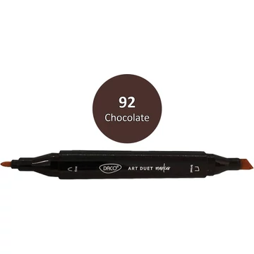 Alkoholos filctoll kétvégű, Daco "Art Duet" - 92 Chocholate