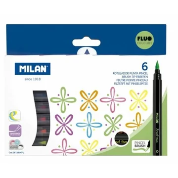 Ecsetfilc készlet Milan 6db-os, fluo