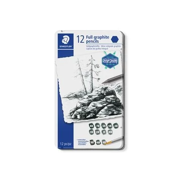 Gafitrúd készlet, fém doboz, hatszögletű,  STAEDTLER „ Mars Lumograph 100g” 12 különböző színben