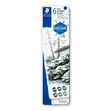 Gafitrúd készlet, fém doboz, hatszögletű, STAEDTLER „ Mars Lumograph 100g” 6 különböző színben