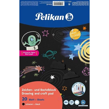 Rajzblokk pelikan  A/4, 20 ív, fekete Rajzblokk pelikan  A/4, 20 ív, fekete