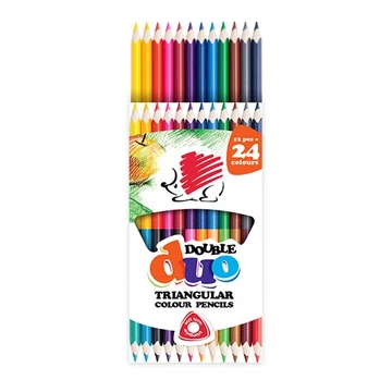 Süni kétvégű, háromszögletű színes ceruza 12/24