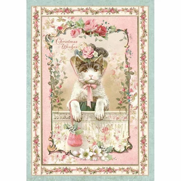 Rizspapír 21x29,7cm, Christmas Kitten