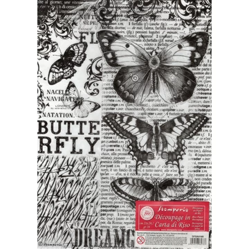Rizspapír 21x29,7cm, butterfly