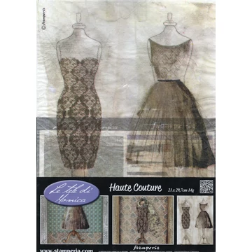 Rizspapír szalvéta 21x29,7cm, sziluett, haute couture