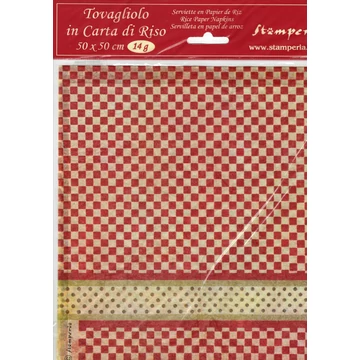 Rizspapír szalvéta 50x50cm, farm red