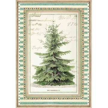 Rizspapír 21x29,7cm, Winter Botanic Christmas Tree