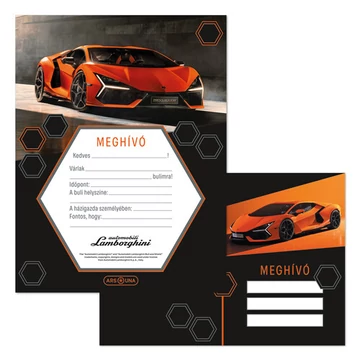 Ars Una Partimeghívó borítékkal - Lamborghini Piros Ars Una Partimeghívó borítékkal - Lamborghini Piros
