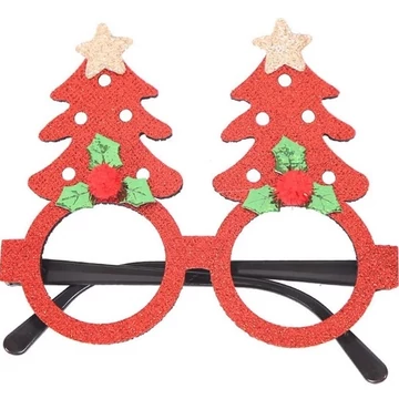 Party szemüveg fenyőfa csillogó piros Party szemüveg fenyőfa csillogó piros