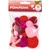 Pompom/24db, piros, vegyes szín és méret