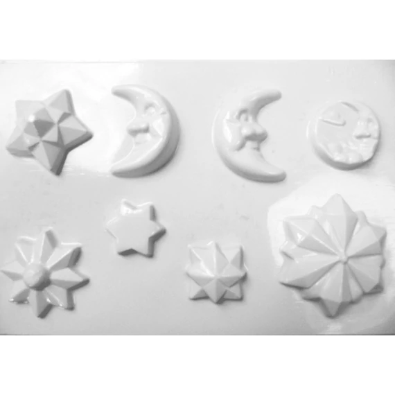 Gipszkiöntő forma, normál - Hold,csillagok 3d