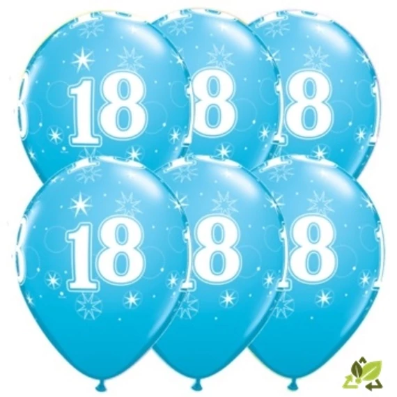 11 inch-es 18-as Sparkle-A-Round Robin's Egg Szülinapi Lufi (6 db/csomag)