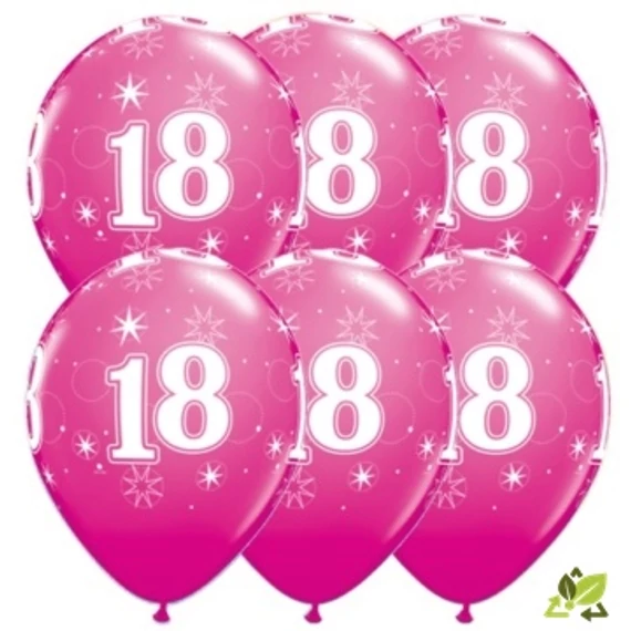 11 inch-es 18-as Sparkle-A-Round Wild Berry Szülinapi Lufi (6db/csomag)